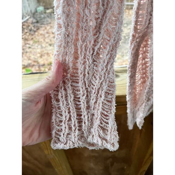 ASTR The Label Pink Open Knit V-Neck Sweater Size S - Picture 4 of 9